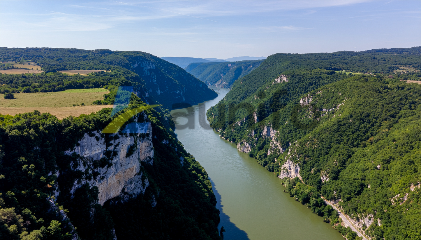 Aerial View of Majestic River Canyon Gorge