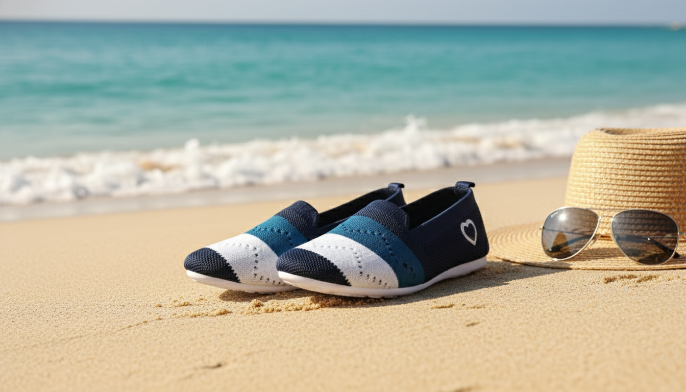 Women's "Heart" Knit Slip-On Loafers - Lightweight & Comfortable Footwear